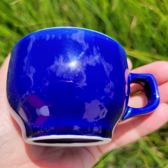 Vintage Hall China Restaurant Ware Blue Demitasse Cup & Saucer (956) ~ Espresso - Picture 5 of 14